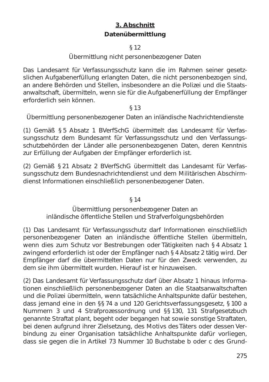Seite 275 des Verfassungsschutzbericht 1999 Hamburg