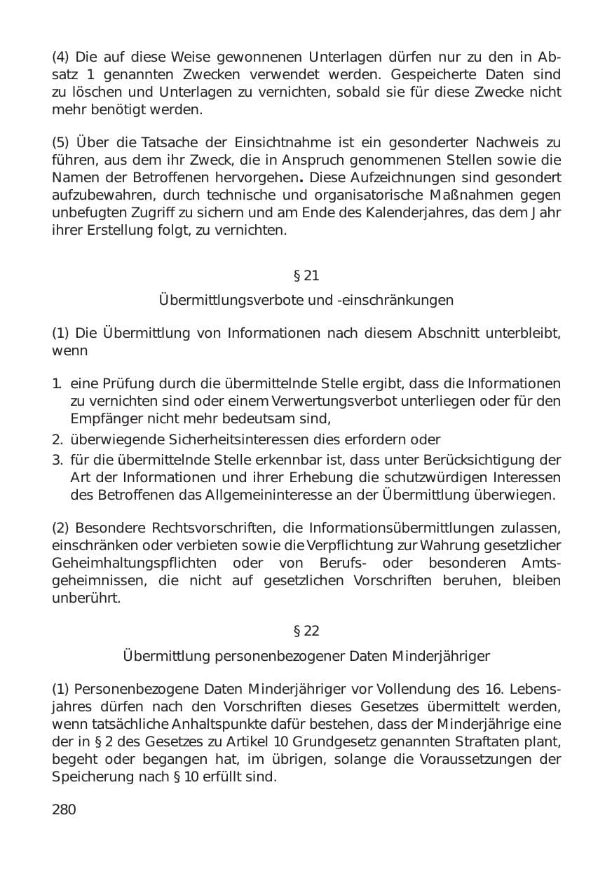 Seite 280 des Verfassungsschutzbericht 1999 Hamburg