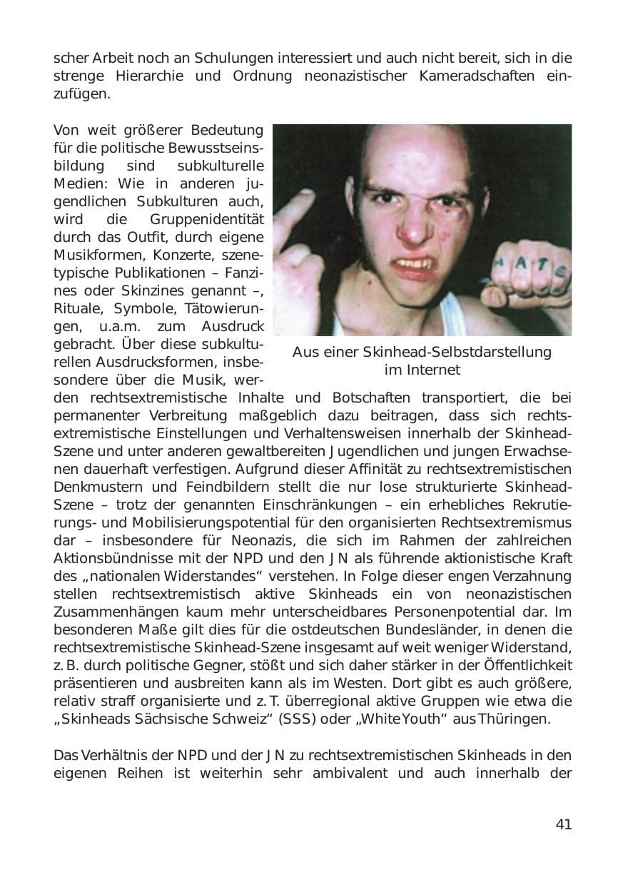 Seite 41 des Verfassungsschutzbericht 1999 Hamburg
