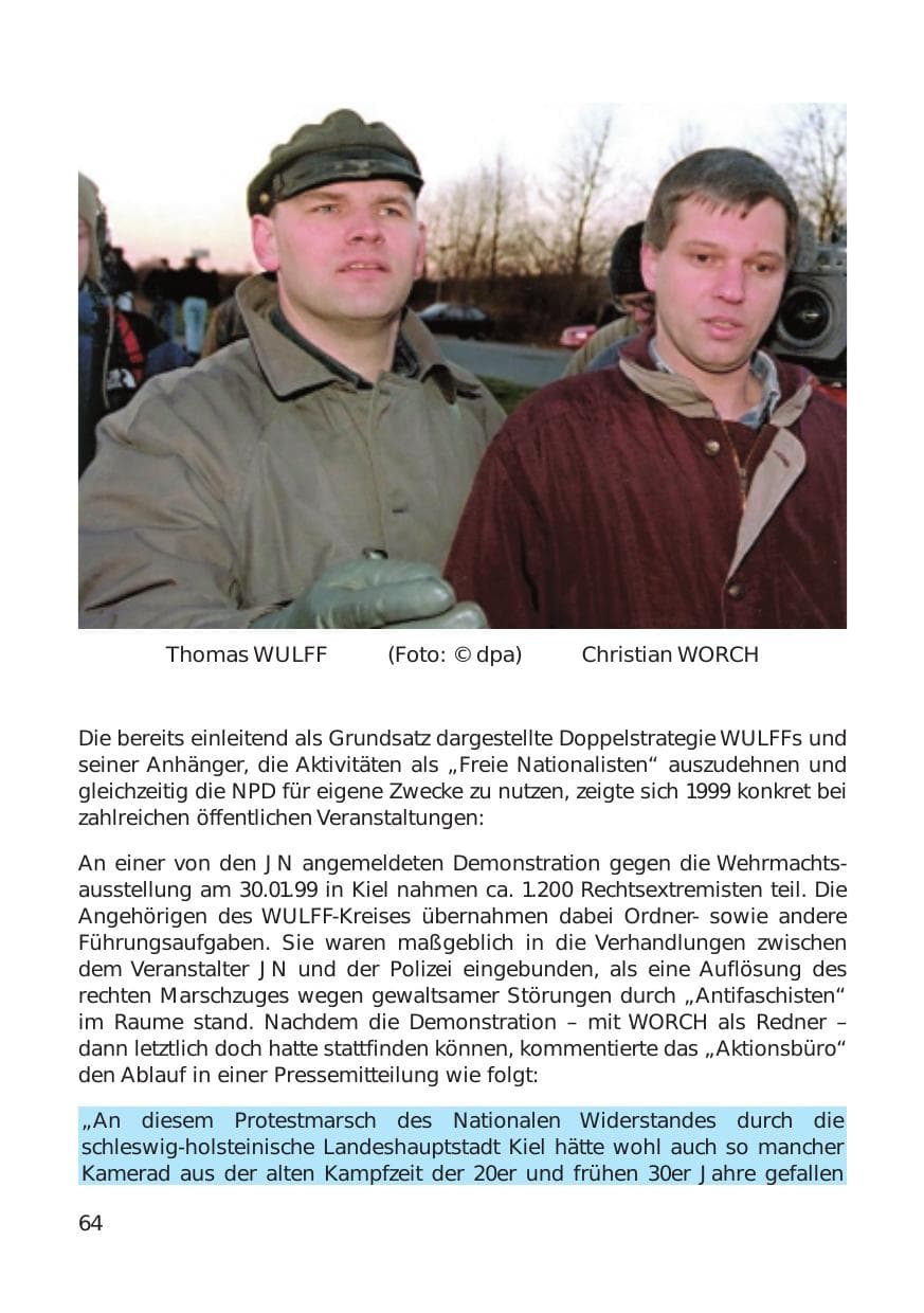 Seite 64 des Verfassungsschutzbericht 1999 Hamburg