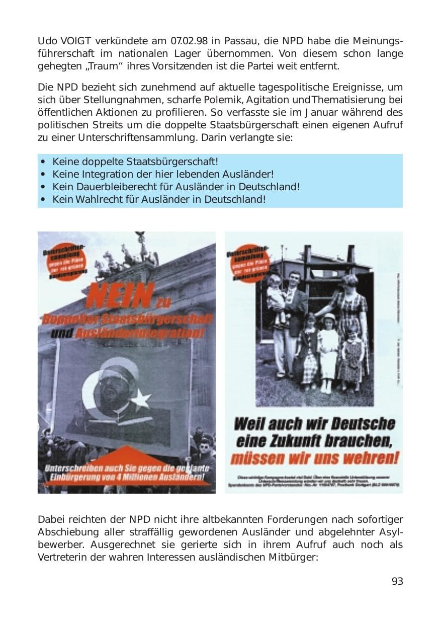 Seite 93 des Verfassungsschutzbericht 1999 Hamburg
