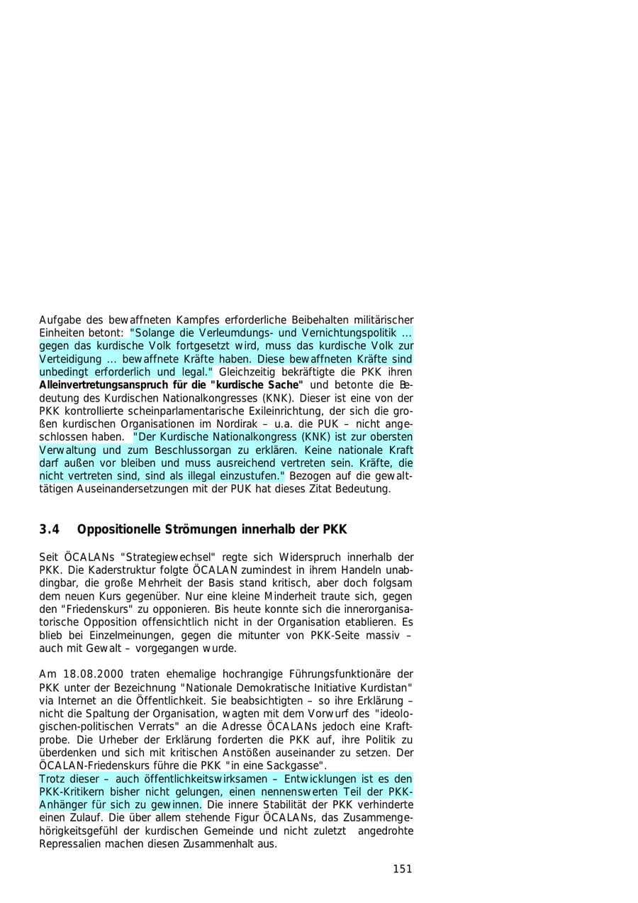 Seite 151 des Verfassungsschutzbericht 2000 Hamburg