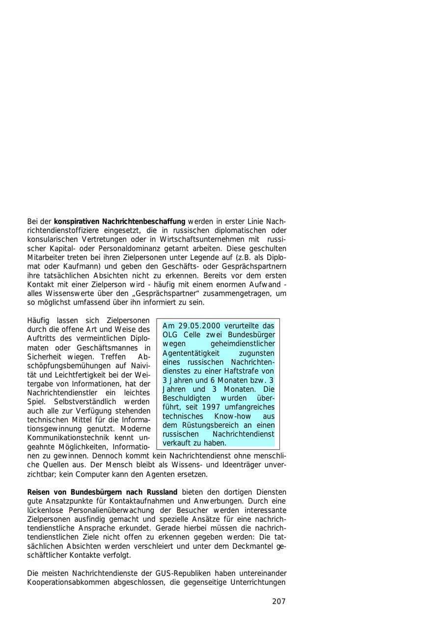 Seite 207 des Verfassungsschutzbericht 2000 Hamburg