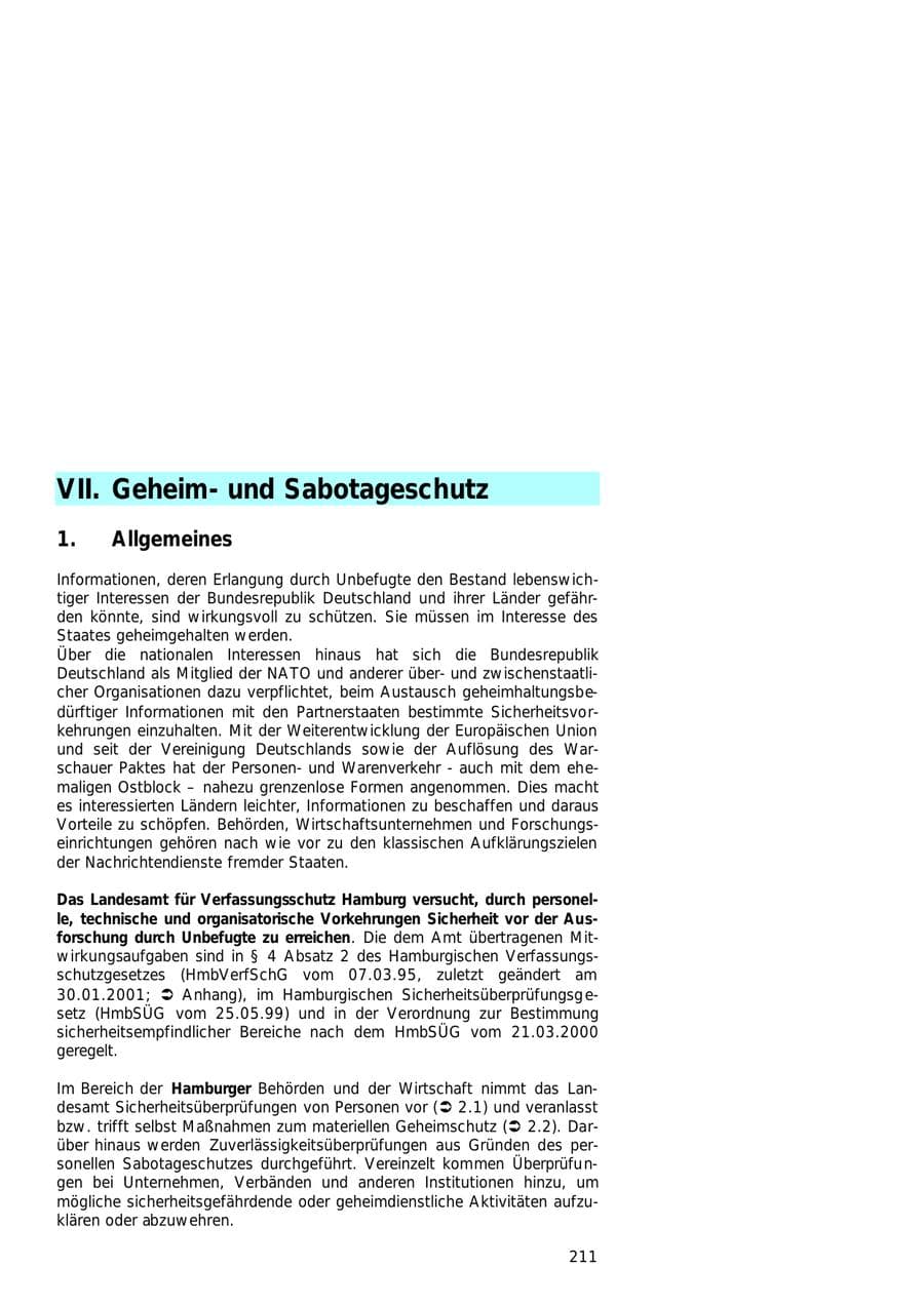 Seite 211 des Verfassungsschutzbericht 2000 Hamburg