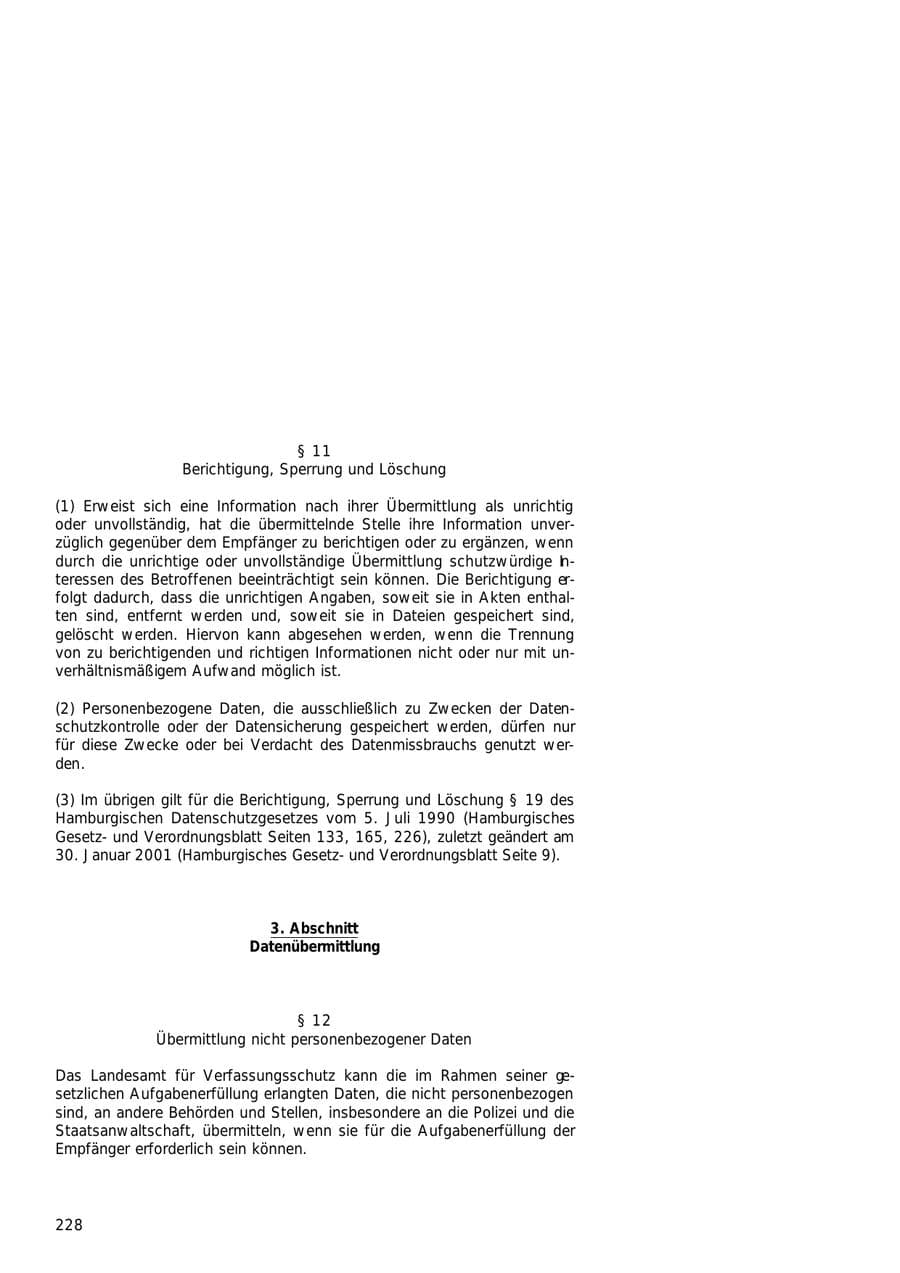 Seite 228 des Verfassungsschutzbericht 2000 Hamburg
