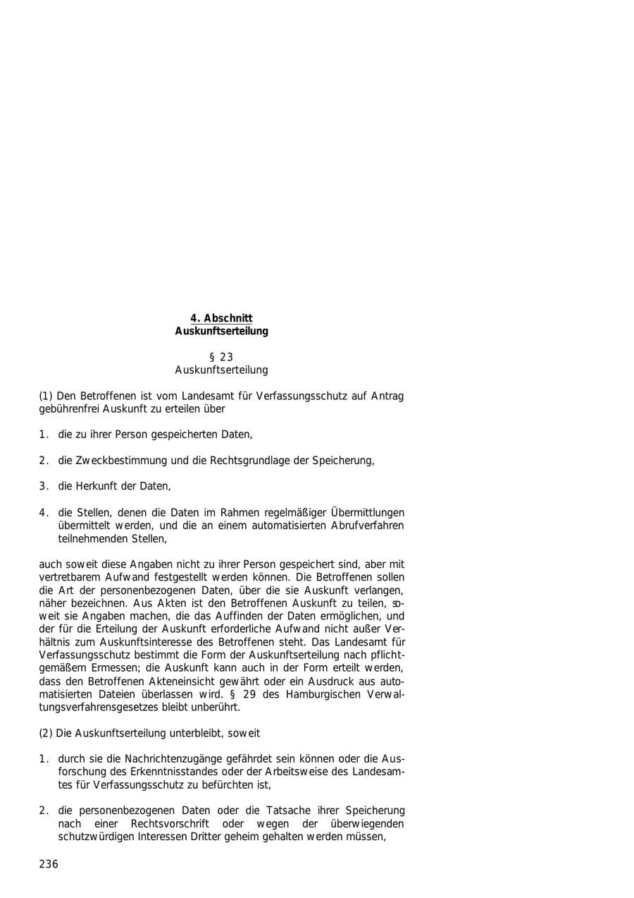 Seite 236 des Verfassungsschutzbericht 2000 Hamburg