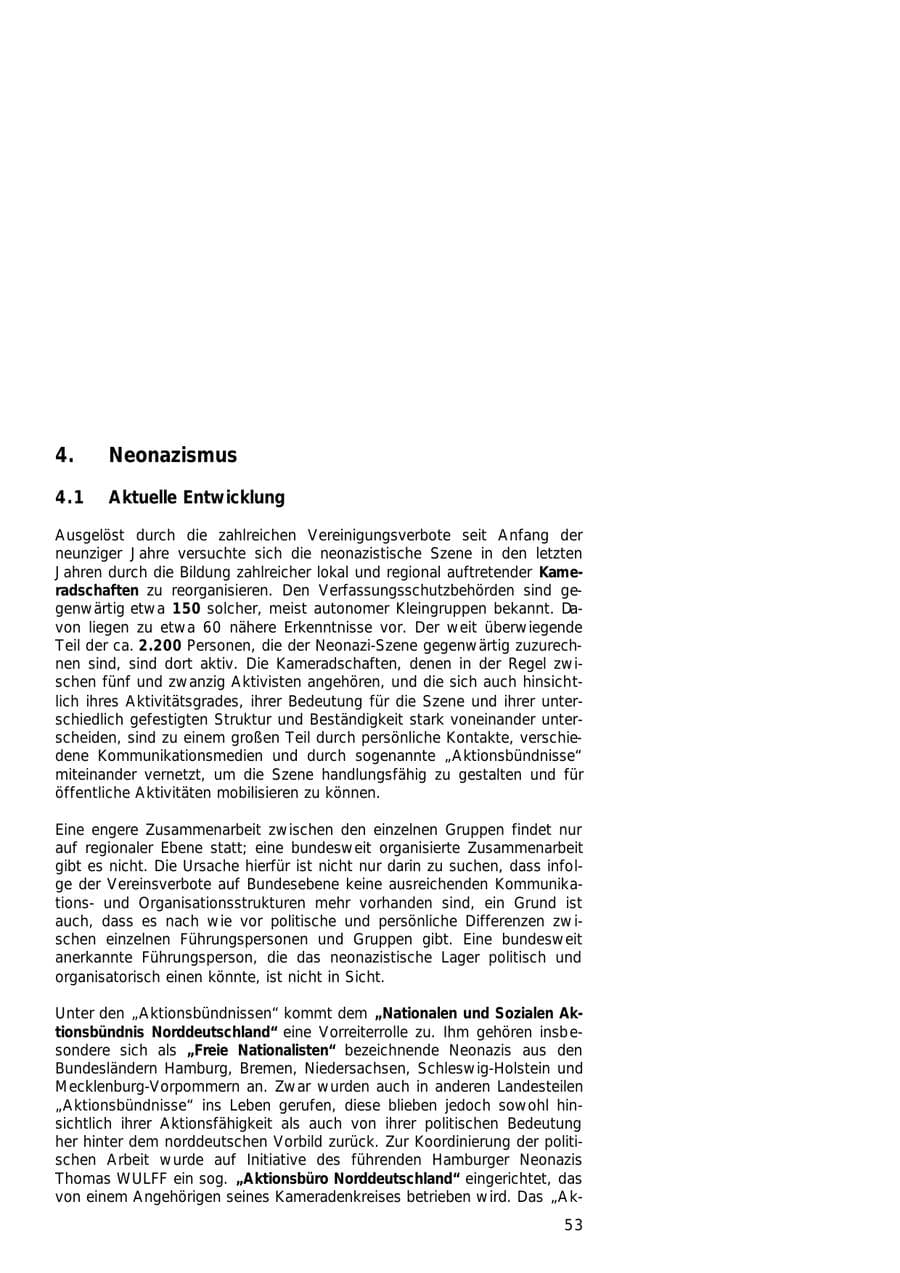 Seite 53 des Verfassungsschutzbericht 2000 Hamburg