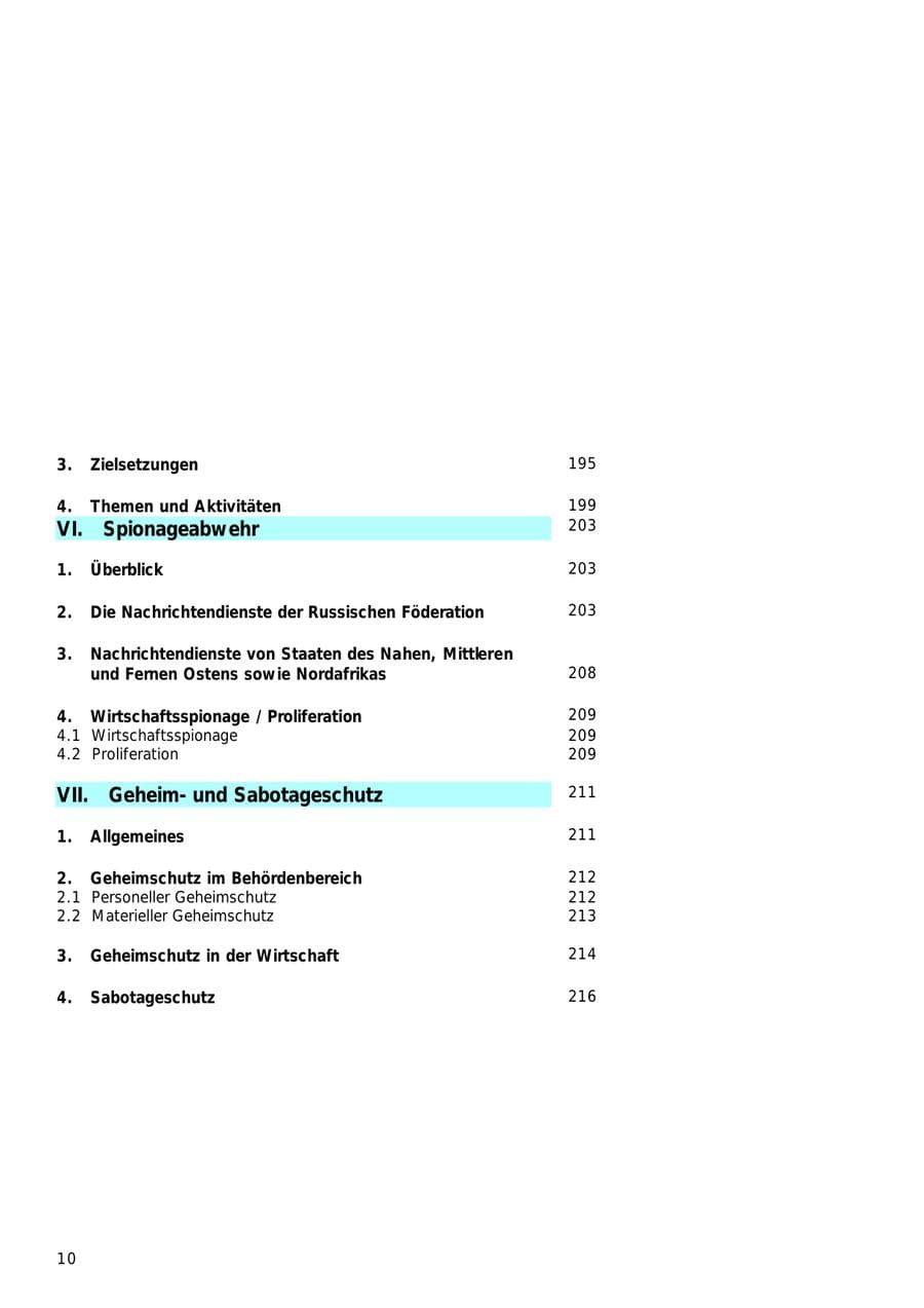 Seite 10 des Verfassungsschutzbericht 2000 Hamburg