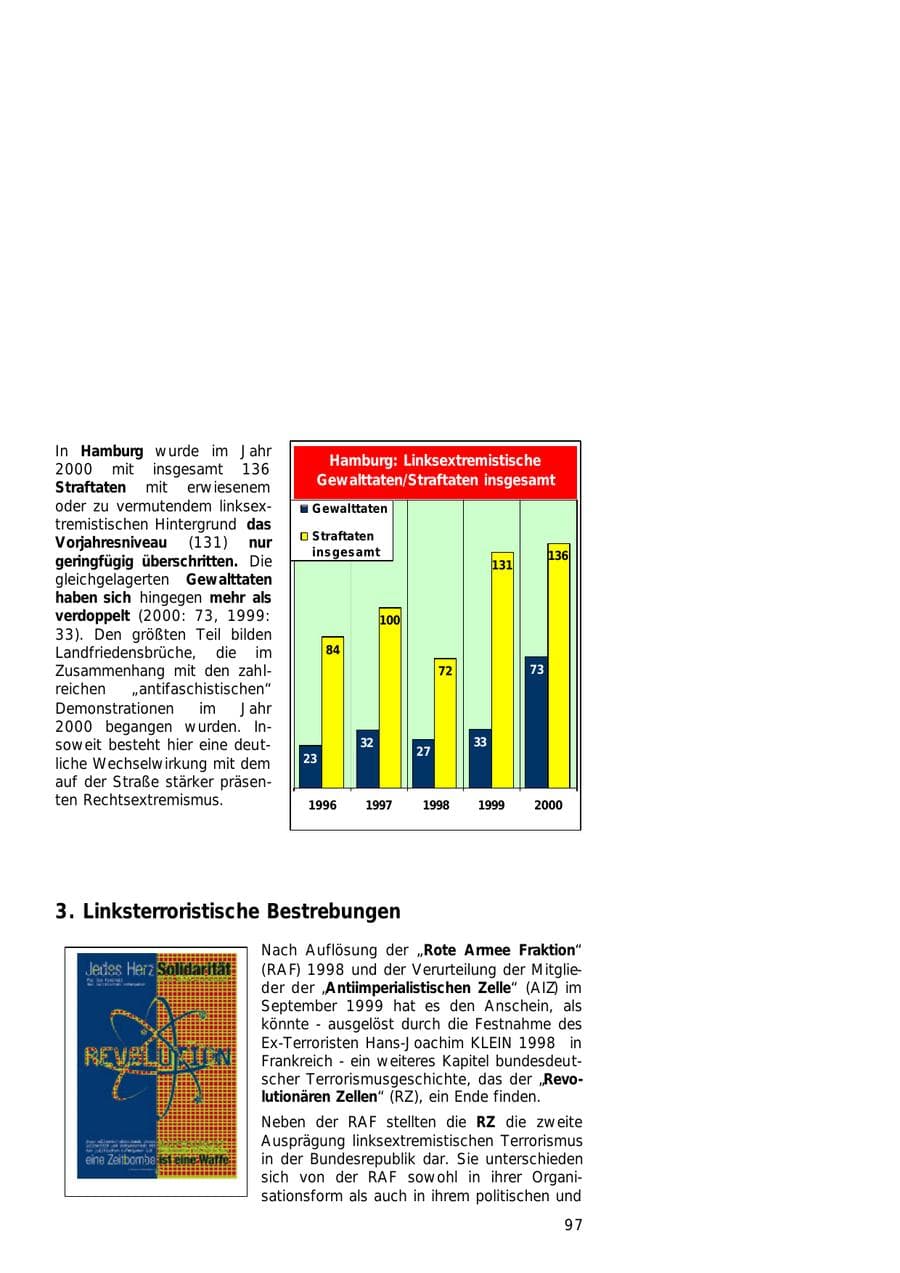 Seite 97 des Verfassungsschutzbericht 2000 Hamburg