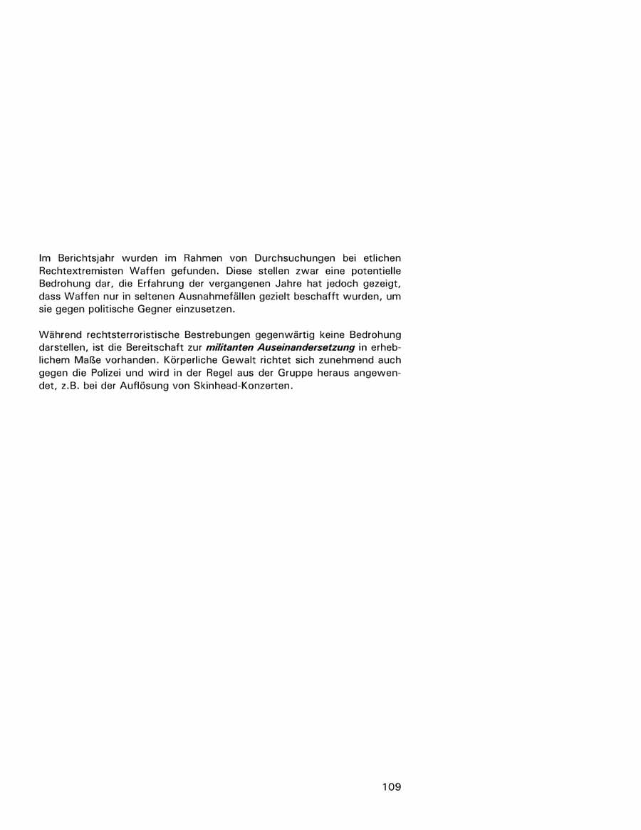 Seite 109 des Verfassungsschutzbericht 2001 Hamburg