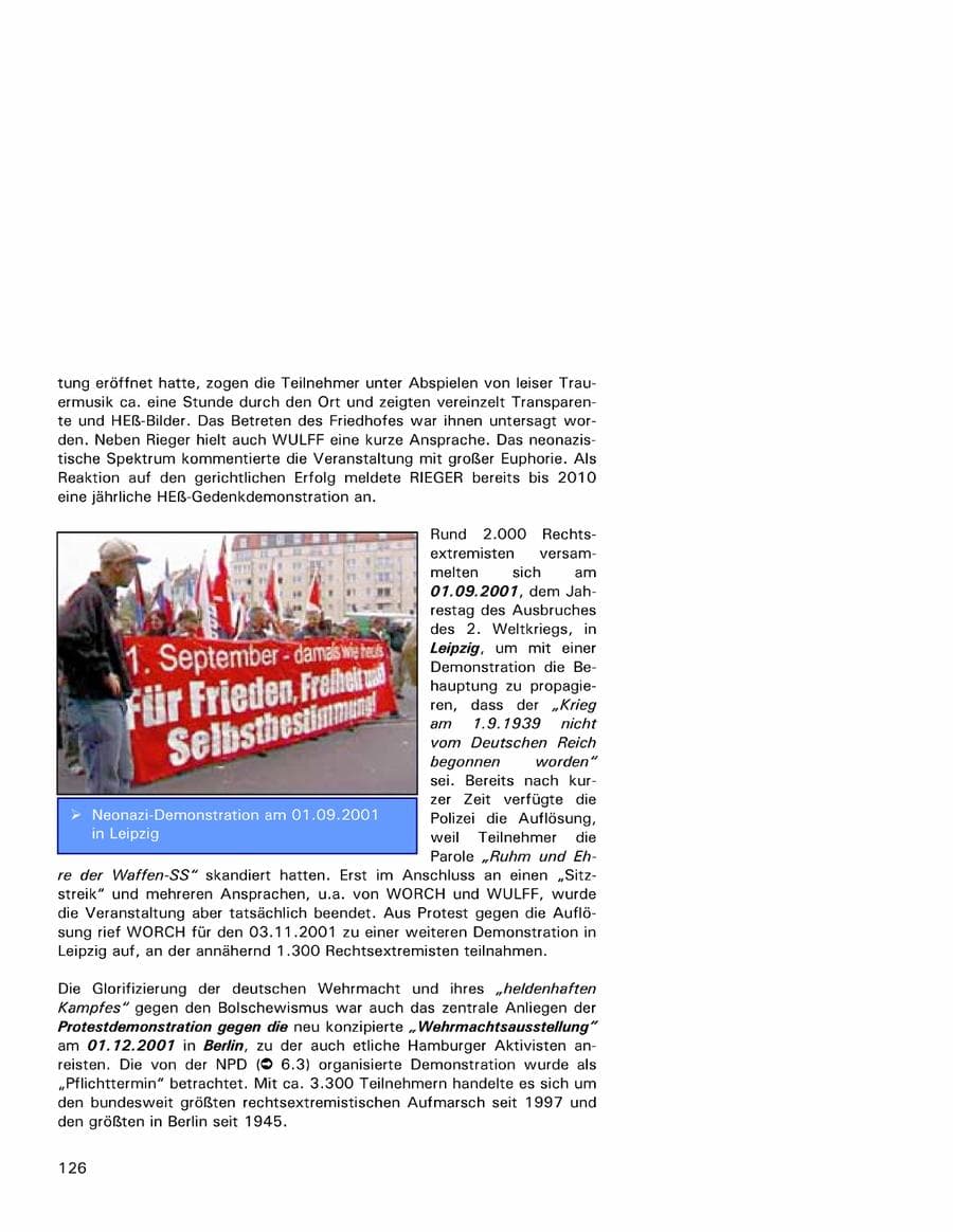 Seite 126 des Verfassungsschutzbericht 2001 Hamburg