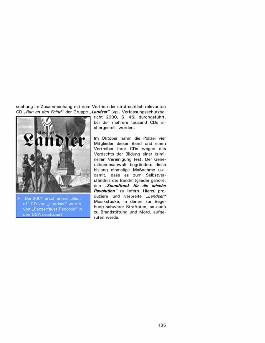 Seite 135 des Verfassungsschutzbericht 2001 Hamburg