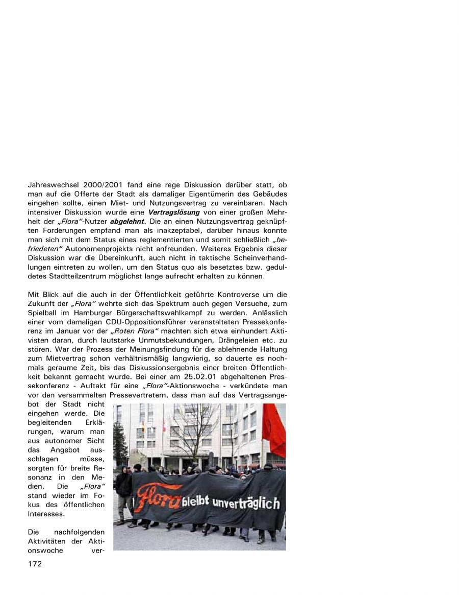 Seite 172 des Verfassungsschutzbericht 2001 Hamburg