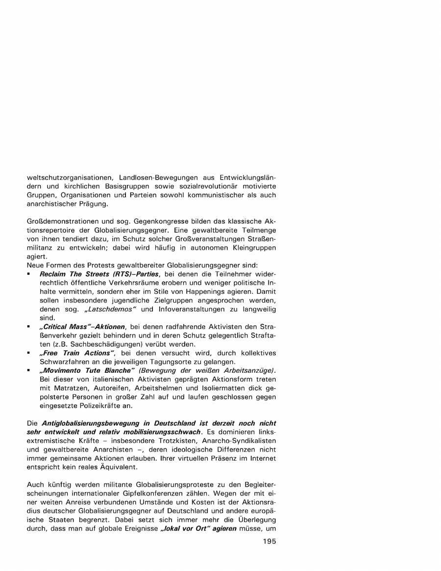 Seite 195 des Verfassungsschutzbericht 2001 Hamburg