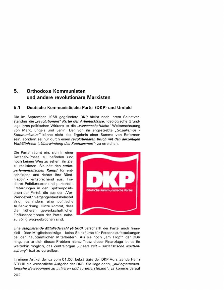 Seite 202 des Verfassungsschutzbericht 2001 Hamburg