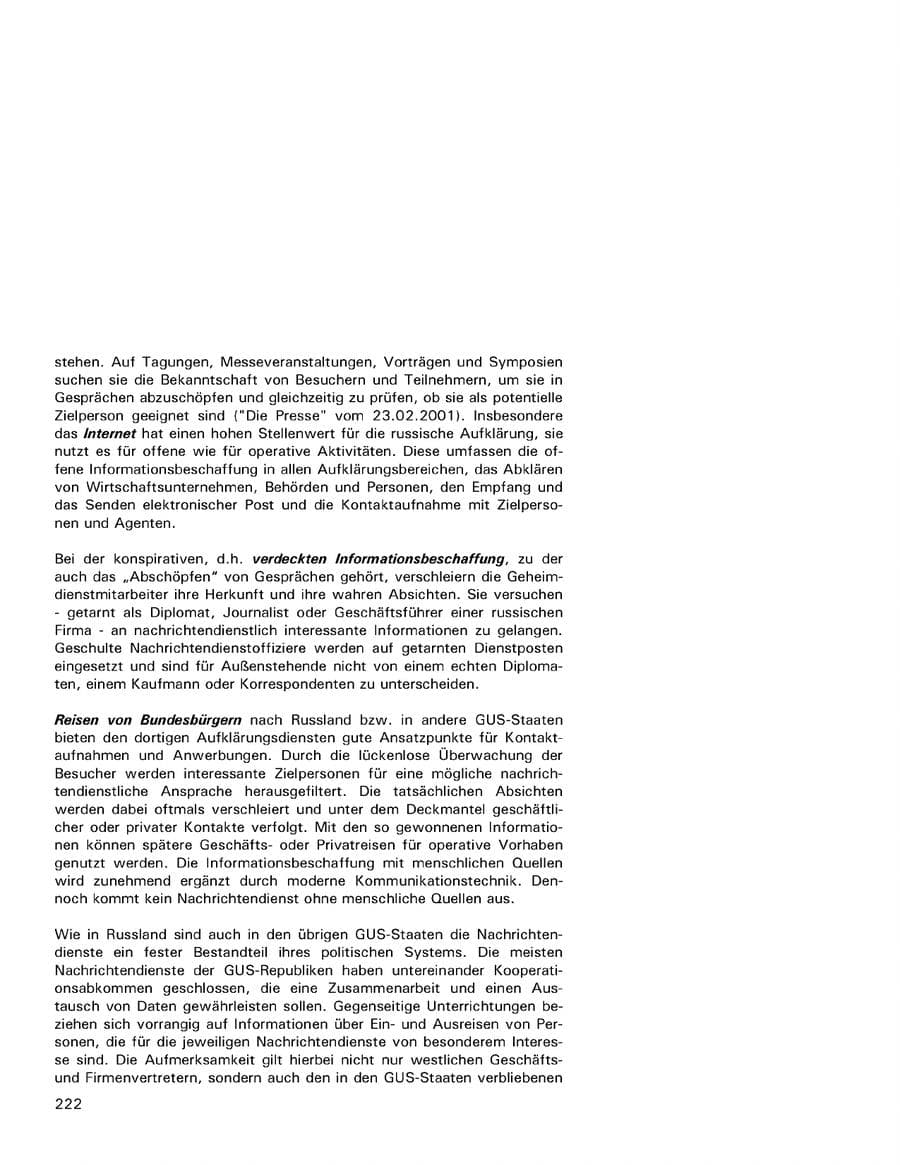 Seite 222 des Verfassungsschutzbericht 2001 Hamburg