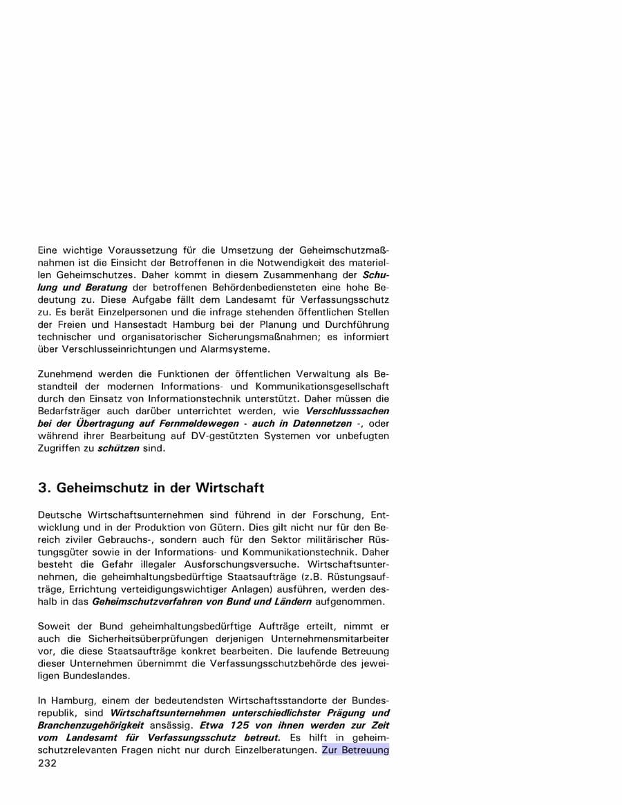 Seite 232 des Verfassungsschutzbericht 2001 Hamburg