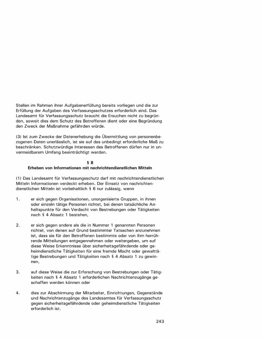 Seite 243 des Verfassungsschutzbericht 2001 Hamburg