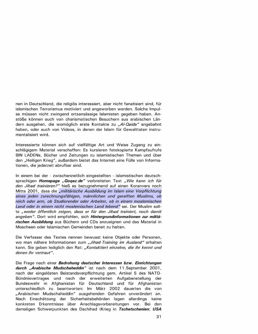 Seite 31 des Verfassungsschutzbericht 2001 Hamburg