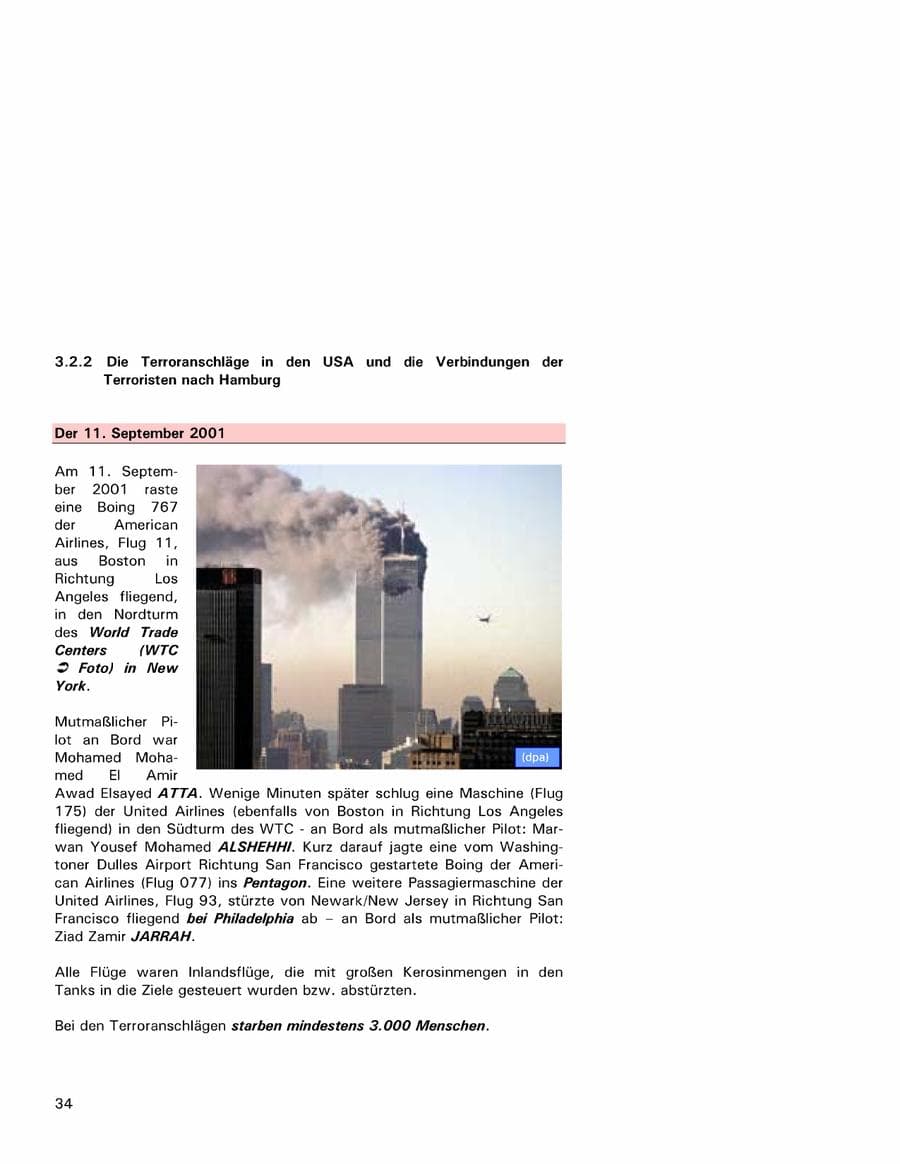 Seite 34 des Verfassungsschutzbericht 2001 Hamburg