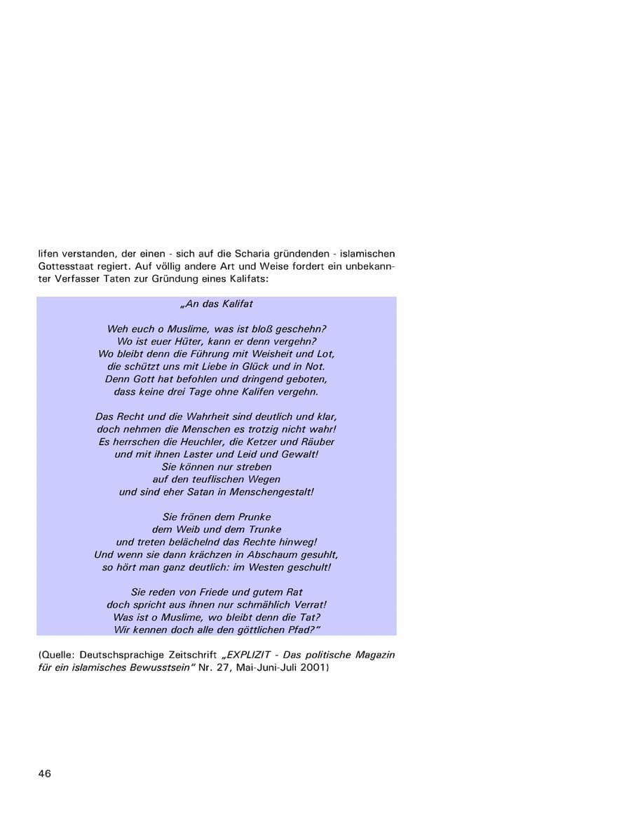 Seite 46 des Verfassungsschutzbericht 2001 Hamburg