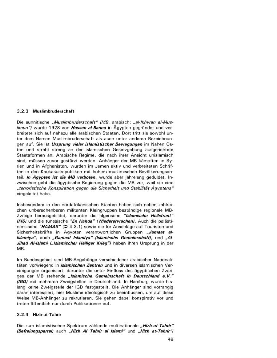 Seite 49 des Verfassungsschutzbericht 2001 Hamburg