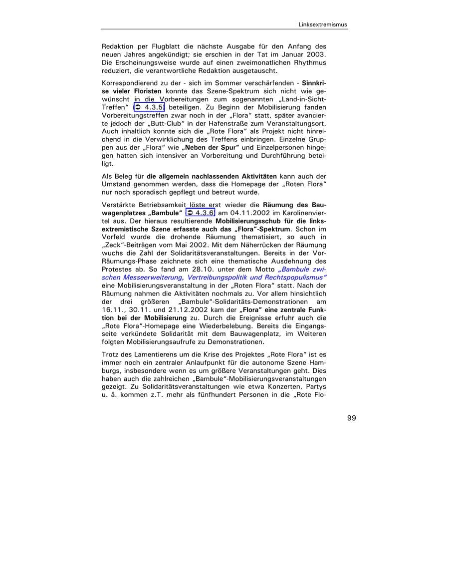 Seite 101 des Verfassungsschutzbericht 2002 Hamburg