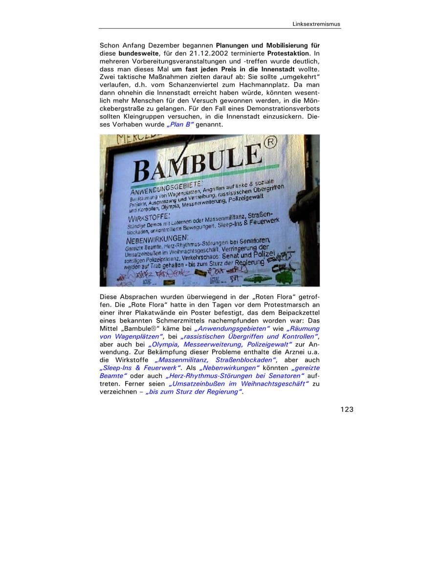 Seite 125 des Verfassungsschutzbericht 2002 Hamburg