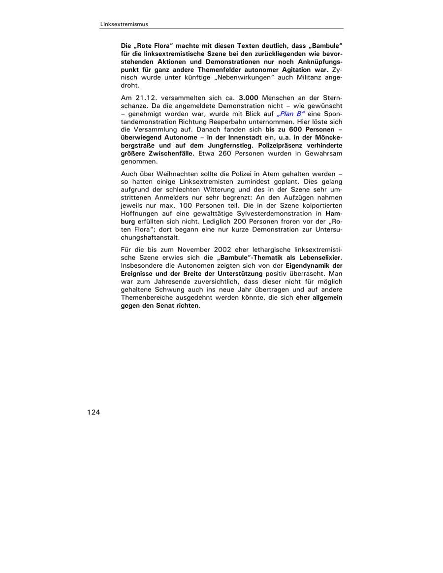 Seite 126 des Verfassungsschutzbericht 2002 Hamburg