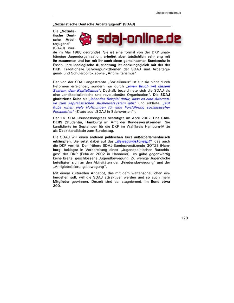 Seite 131 des Verfassungsschutzbericht 2002 Hamburg