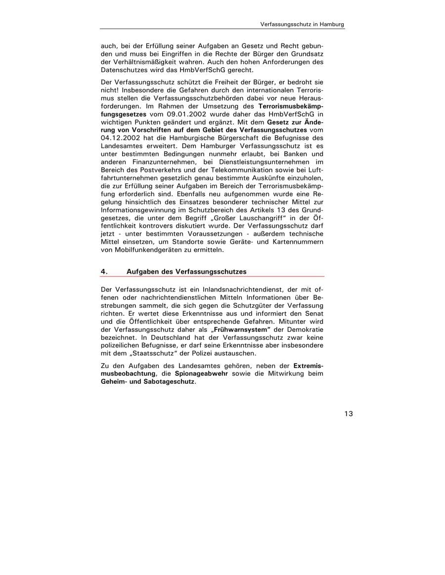 Seite 15 des Verfassungsschutzbericht 2002 Hamburg