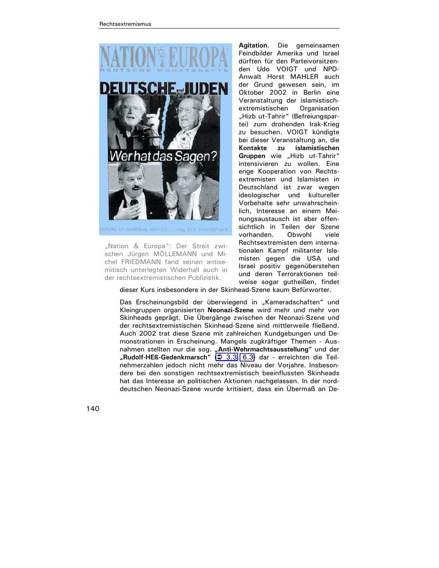 Seite 142 des Verfassungsschutzbericht 2002 Hamburg
