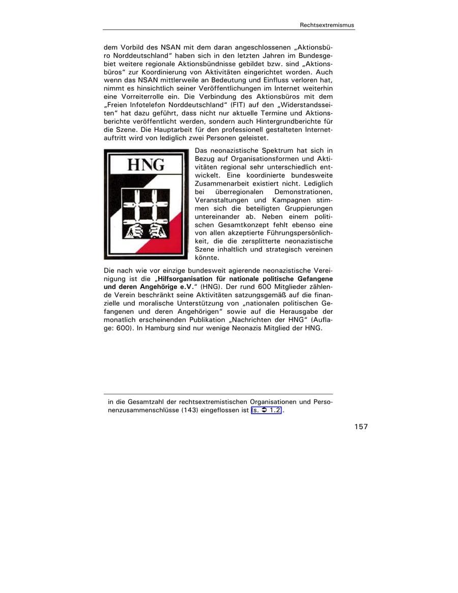 Seite 159 des Verfassungsschutzbericht 2002 Hamburg