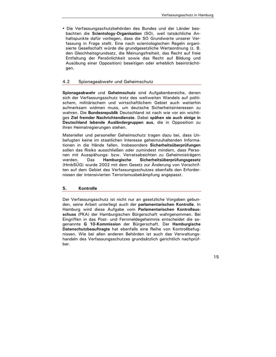 Seite 17 des Verfassungsschutzbericht 2002 Hamburg