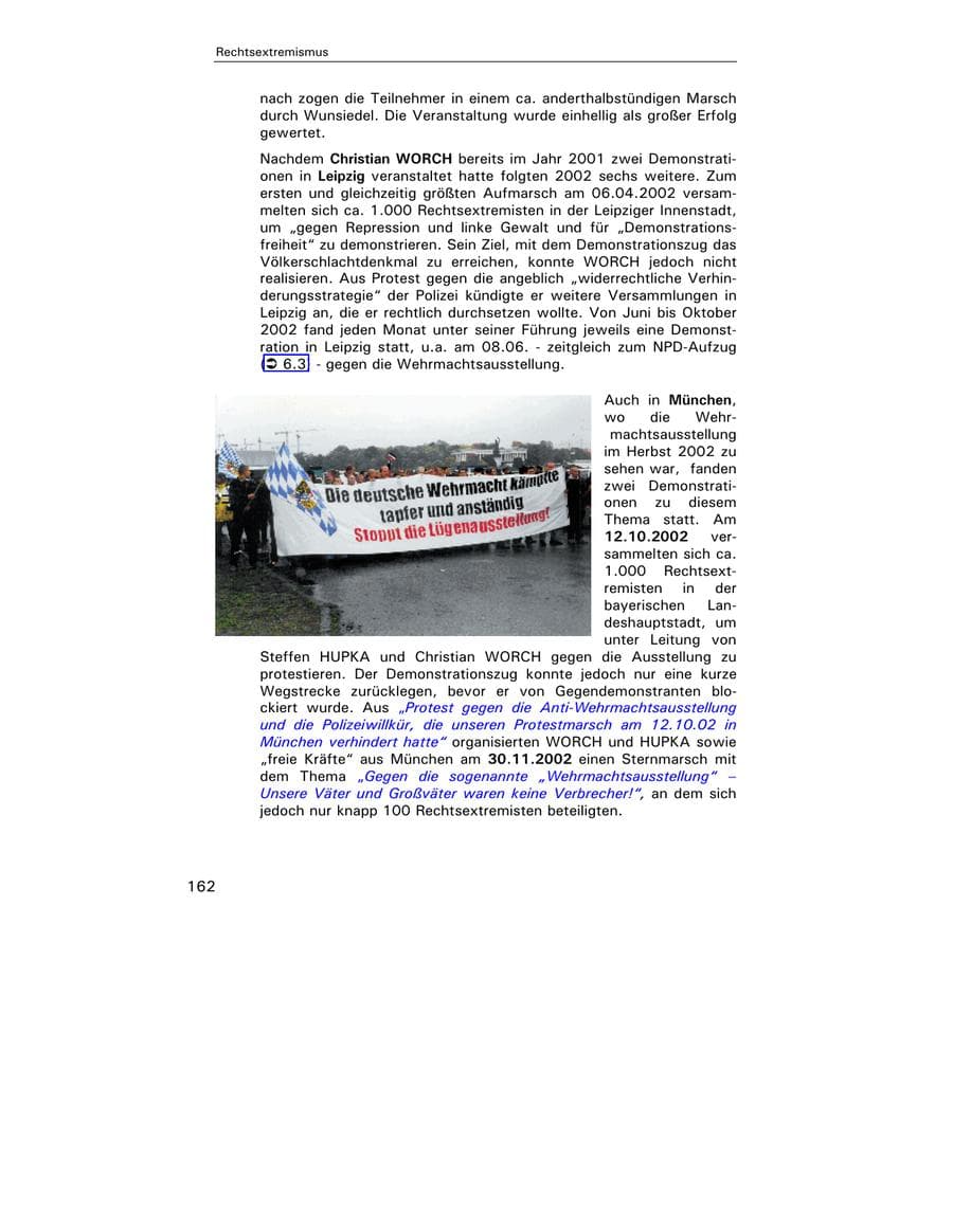 Seite 164 des Verfassungsschutzbericht 2002 Hamburg