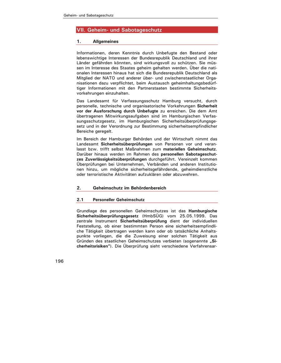 Seite 198 des Verfassungsschutzbericht 2002 Hamburg