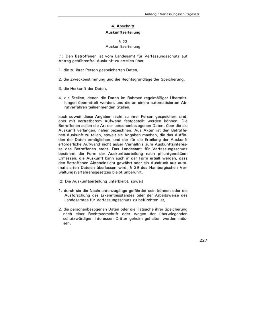Seite 229 des Verfassungsschutzbericht 2002 Hamburg