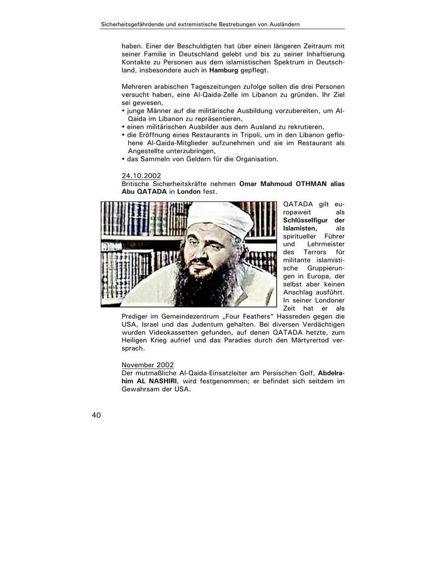 Seite 42 des Verfassungsschutzbericht 2002 Hamburg