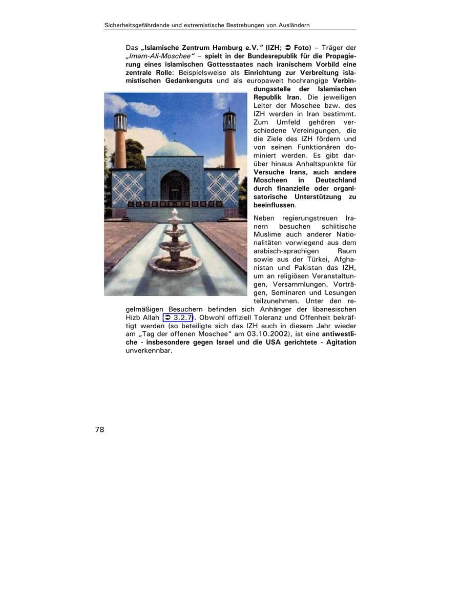 Seite 80 des Verfassungsschutzbericht 2002 Hamburg