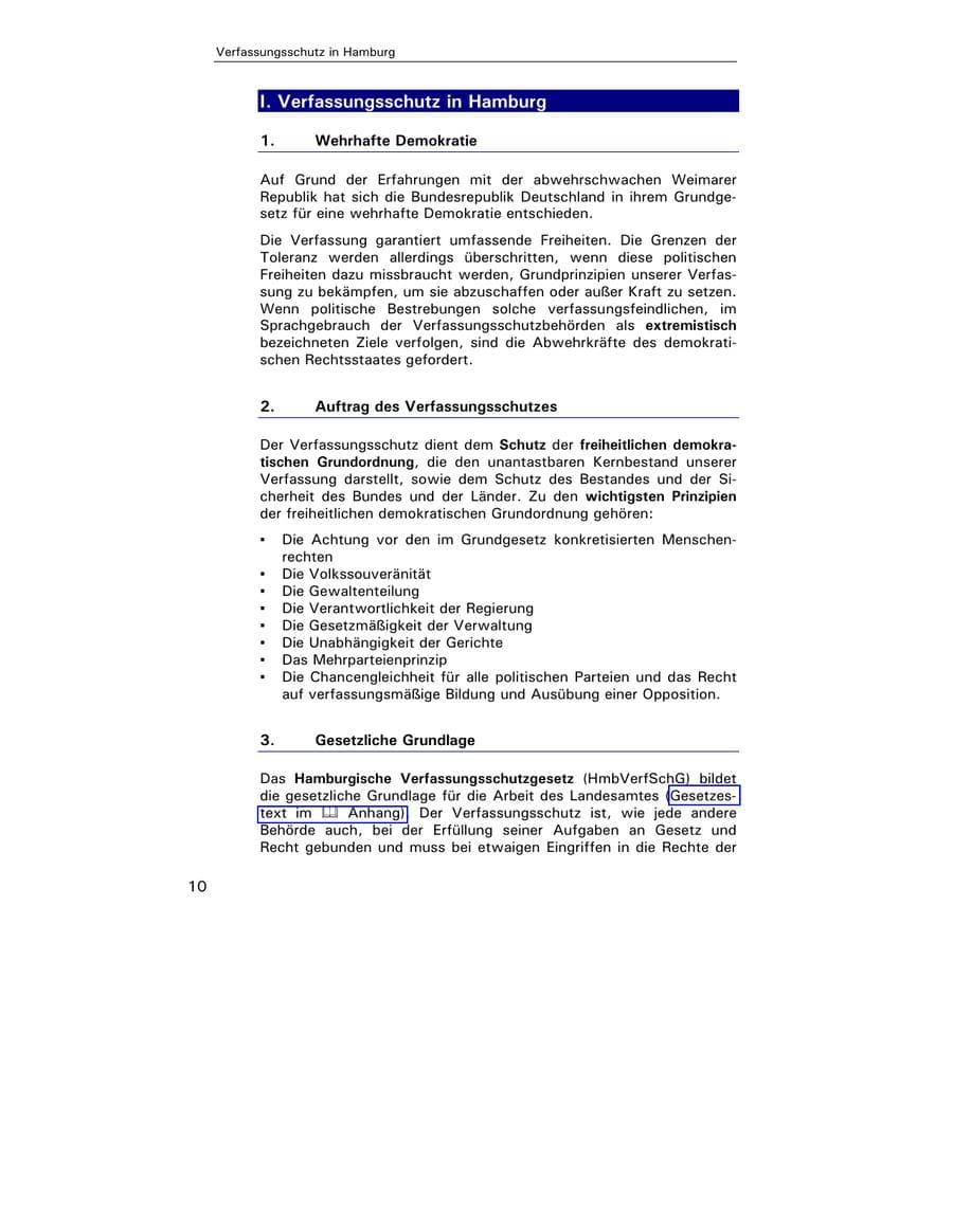 Seite 11 des Verfassungsschutzbericht 2003 Hamburg
