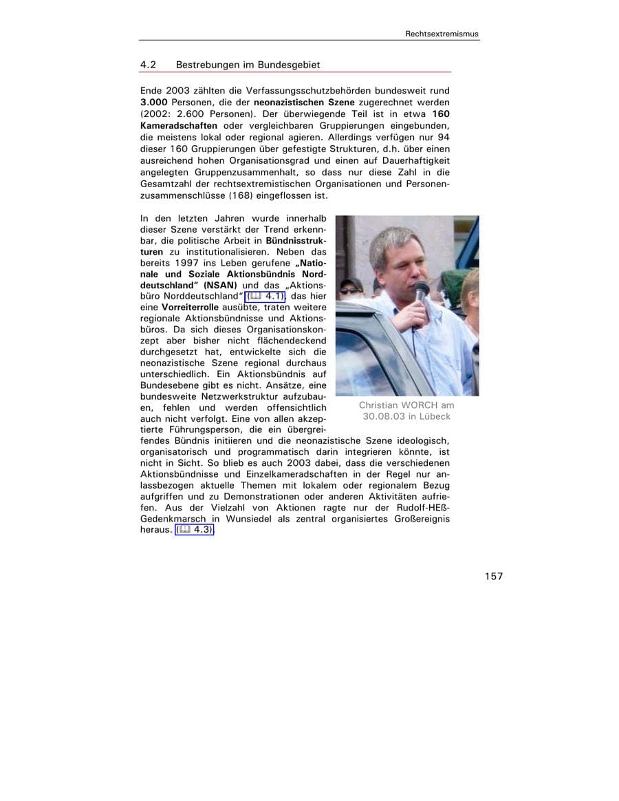 Seite 158 des Verfassungsschutzbericht 2003 Hamburg