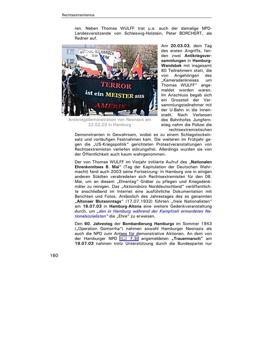 Seite 161 des Verfassungsschutzbericht 2003 Hamburg