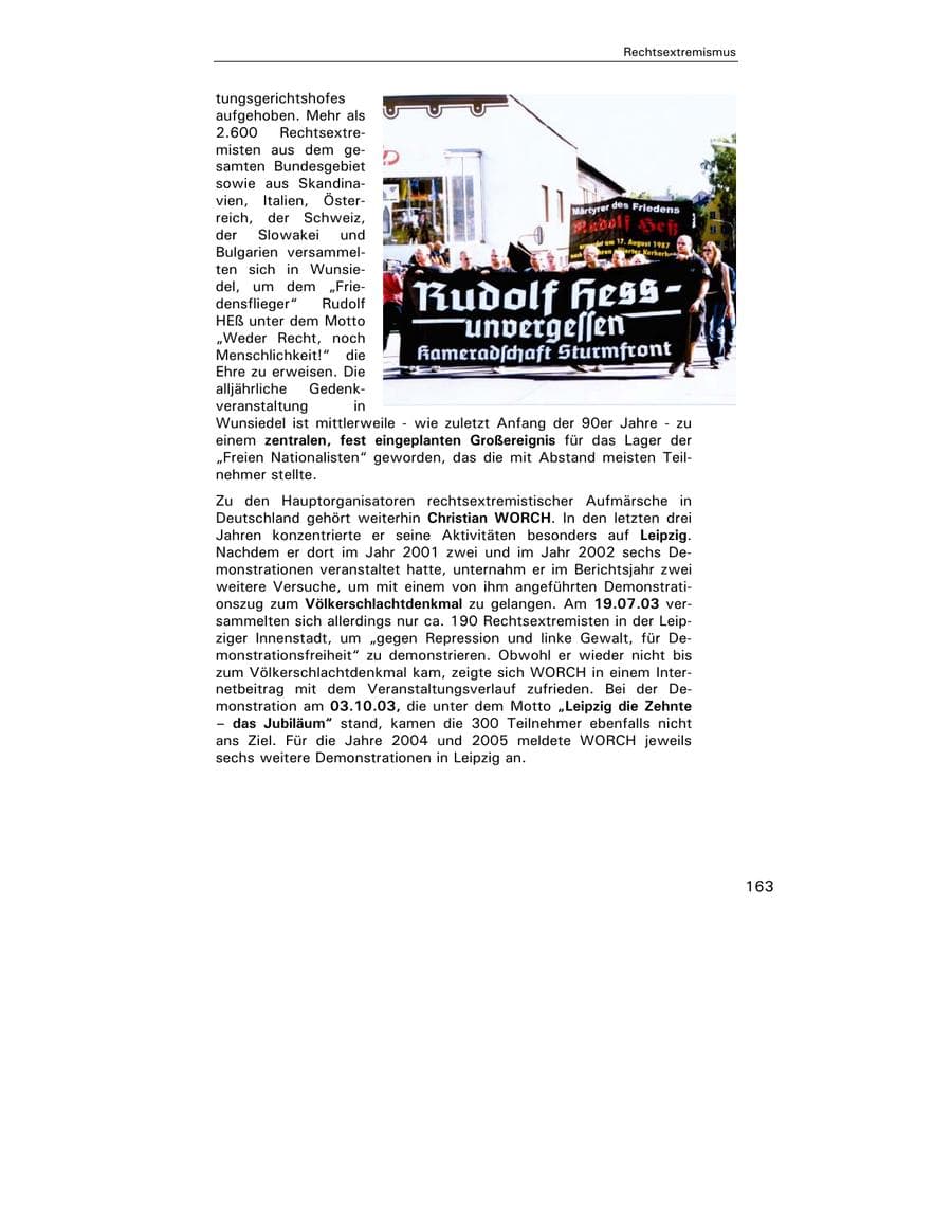 Seite 164 des Verfassungsschutzbericht 2003 Hamburg