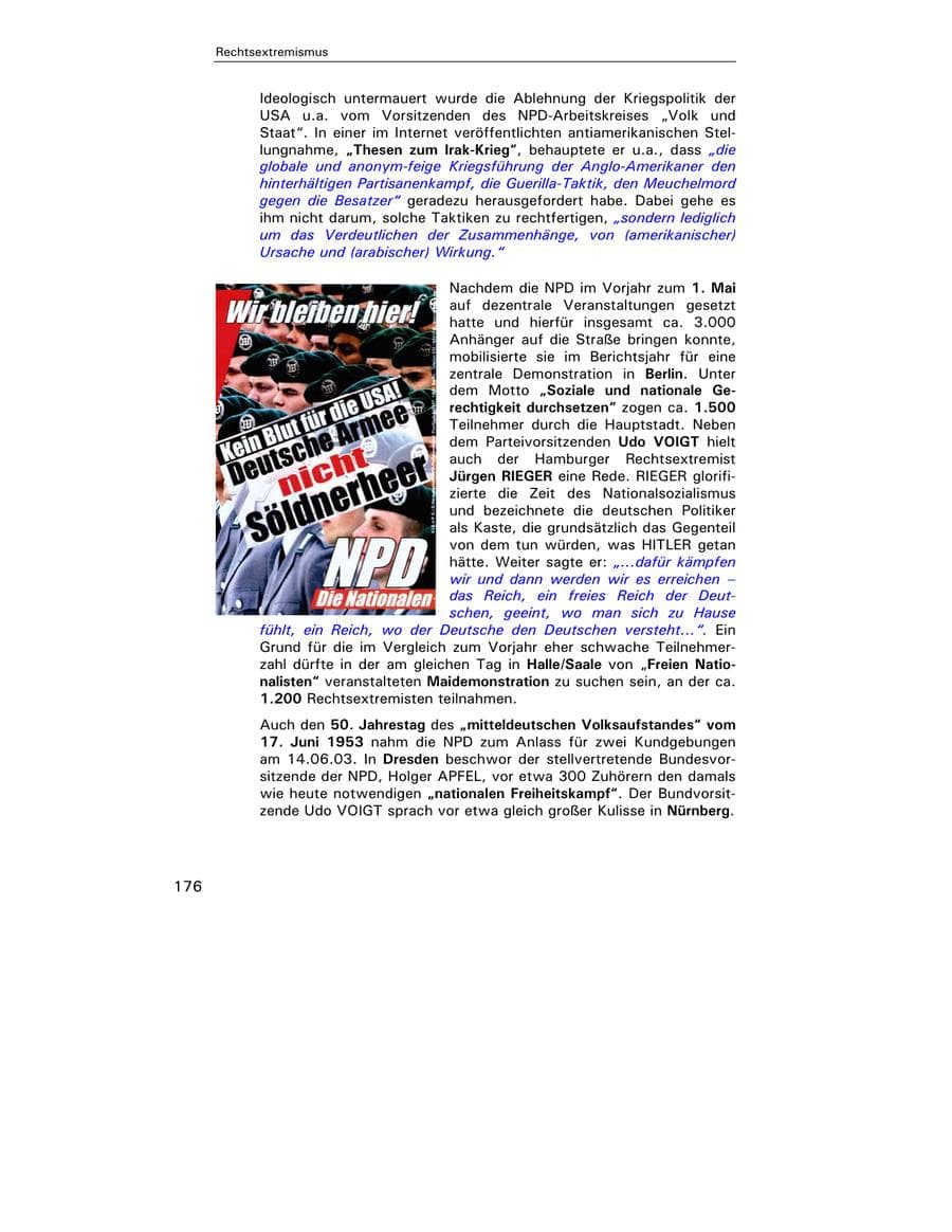 Seite 177 des Verfassungsschutzbericht 2003 Hamburg