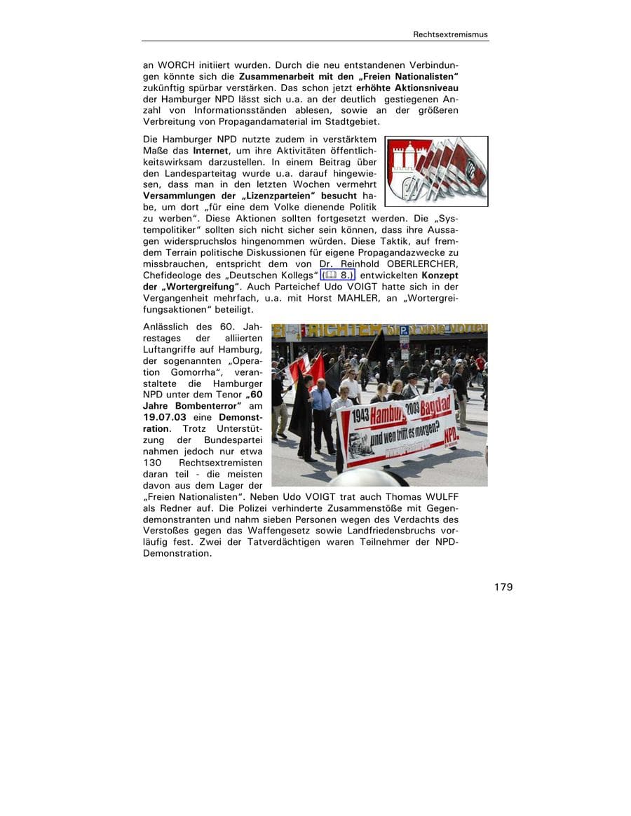 Seite 180 des Verfassungsschutzbericht 2003 Hamburg