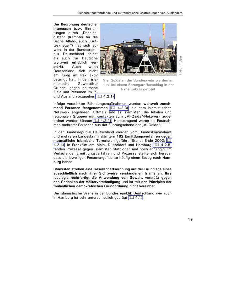 Seite 20 des Verfassungsschutzbericht 2003 Hamburg