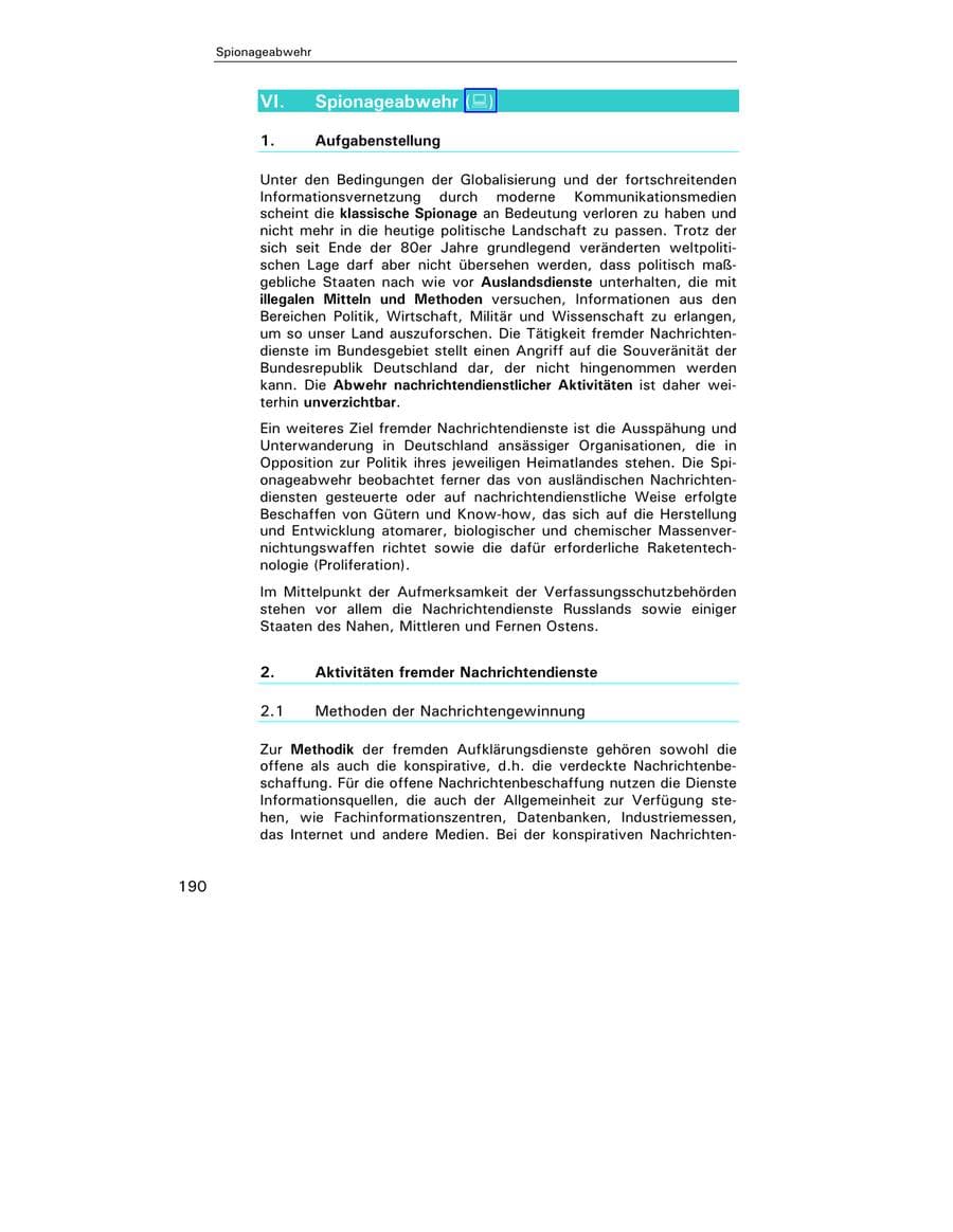 Seite 191 des Verfassungsschutzbericht 2003 Hamburg