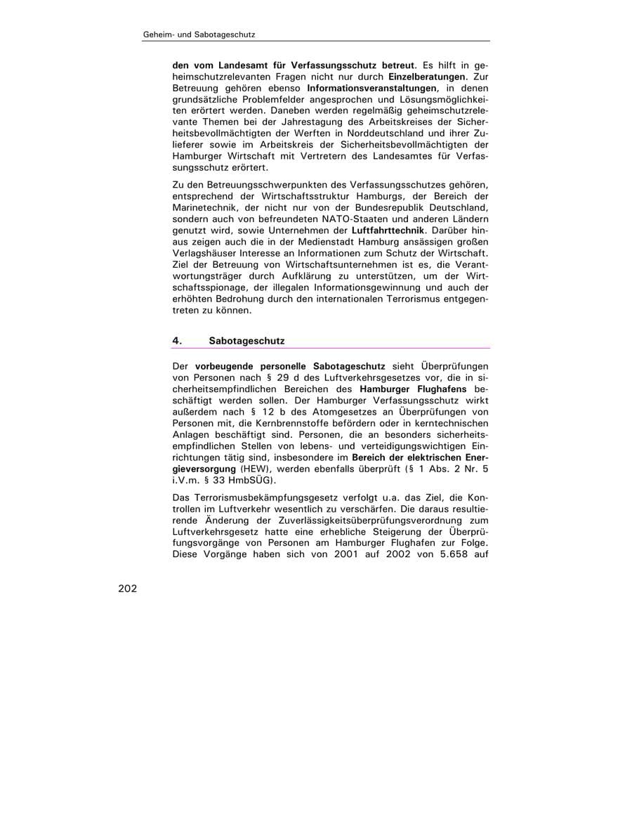 Seite 203 des Verfassungsschutzbericht 2003 Hamburg