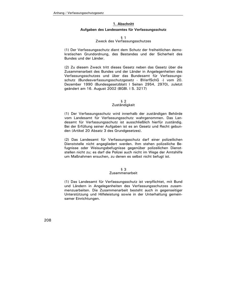 Seite 209 des Verfassungsschutzbericht 2003 Hamburg