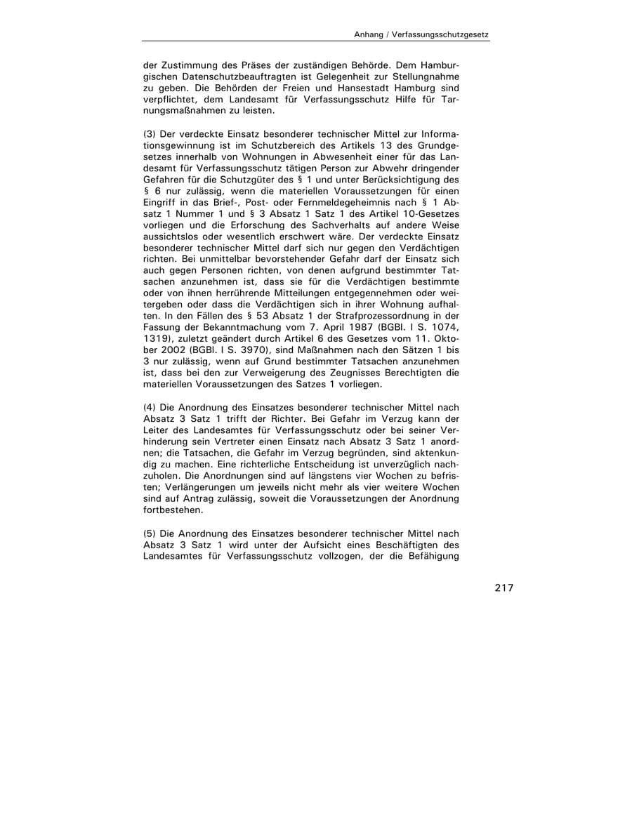 Seite 218 des Verfassungsschutzbericht 2003 Hamburg
